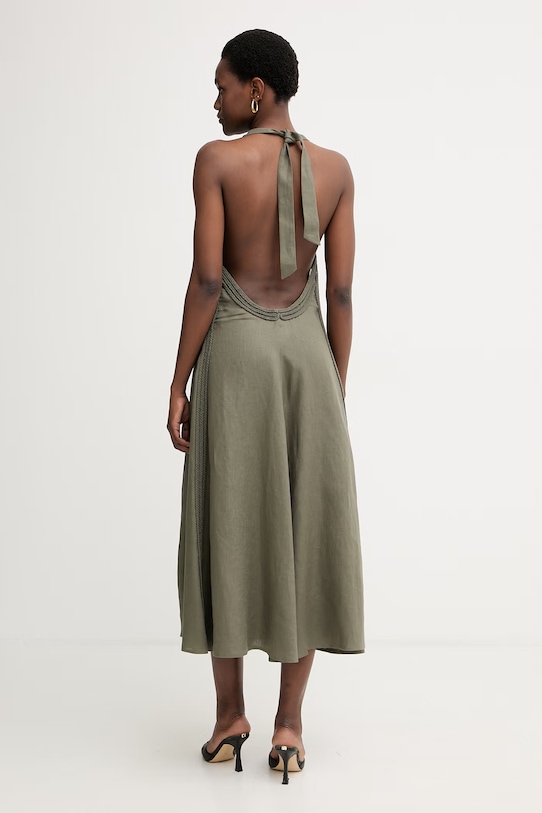 Одяг Max&Co. сукня лляна MCOCARABO 2616221015200 зелений