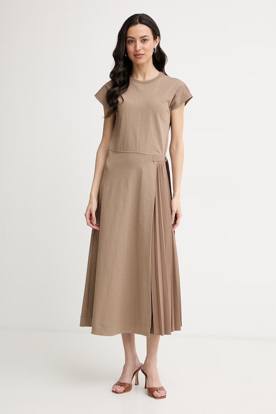 Max&Co. rochie evazată cu bumbac MCOCOLIBRI maro 2616621044200