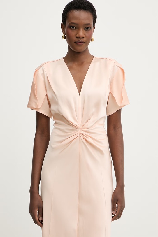 Victoria Beckham sukienka bieliźniana z wiskozą pomarańczowy 1226WDR005195D