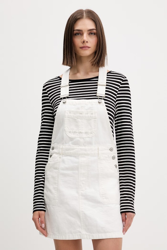 Tommy Jeans sukienka jeansowa biały DW0DW22002