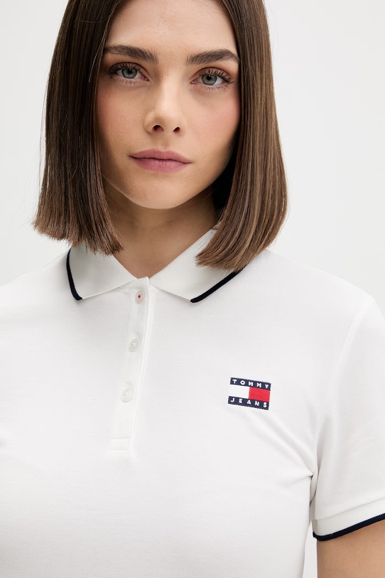 Tommy Jeans letné šaty s bavlnou béžová DW0DW22328