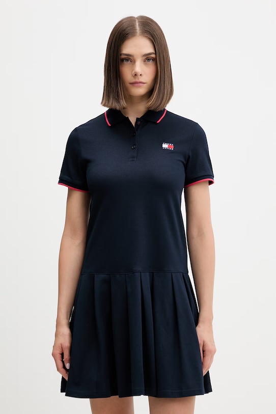 Tommy Jeans sukienka letnia z bawełną granatowy DW0DW22328