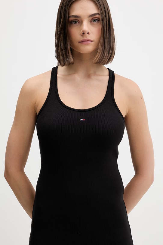 Tommy Jeans sukienka bawełniana z elastanem DW0DW22329 czarny