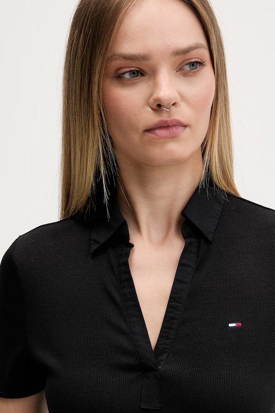 Tommy Jeans šaty s bavlnou čierna DW0DW22331