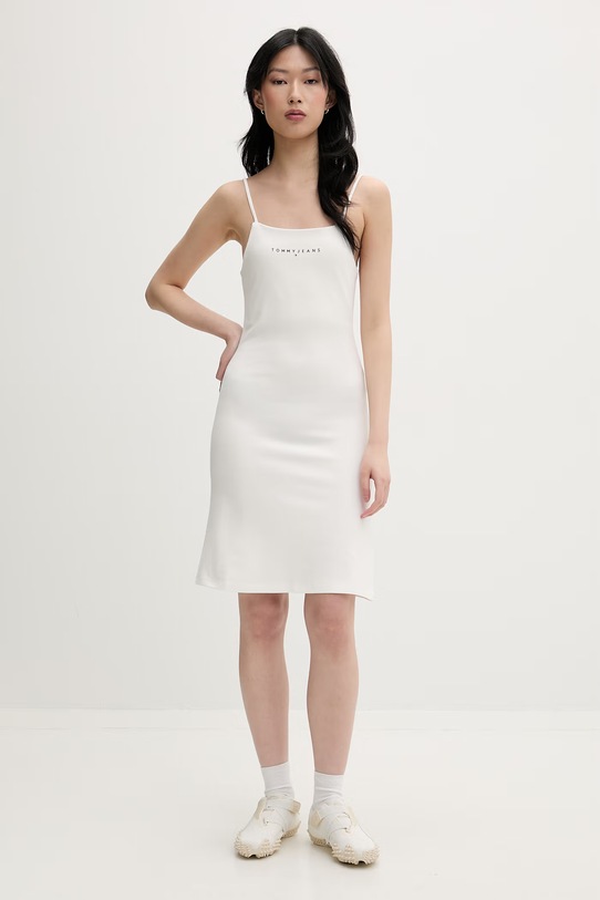 Tommy Jeans sukienka z wiskozą biały DW0DW22338