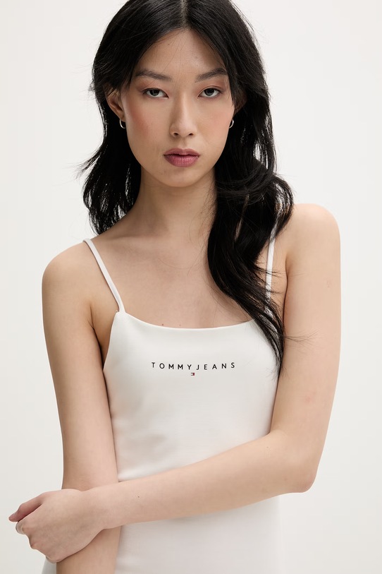 Tommy Jeans sukienka z wiskozą biały DW0DW22338