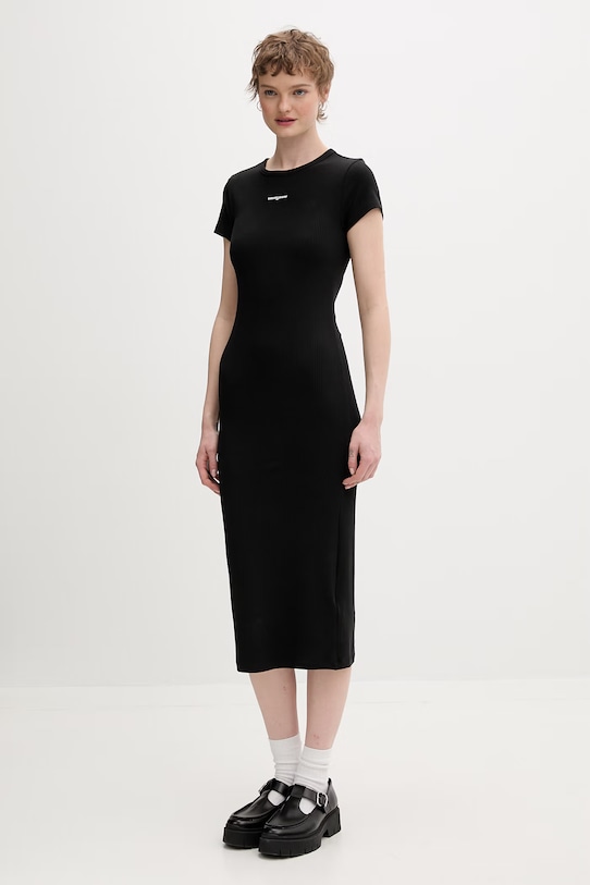 Odzież Tommy Jeans sukienka z wiskozą DW0DW22339 czarny