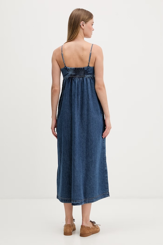 Odzież Tommy Jeans sukienka rozkloszowana jeansowa DW0DW22342 niebieski