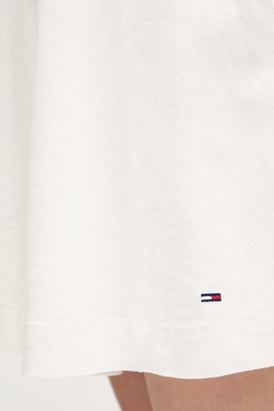 Tommy Jeans sukienka letnia z lnem DW0DW22343 biały