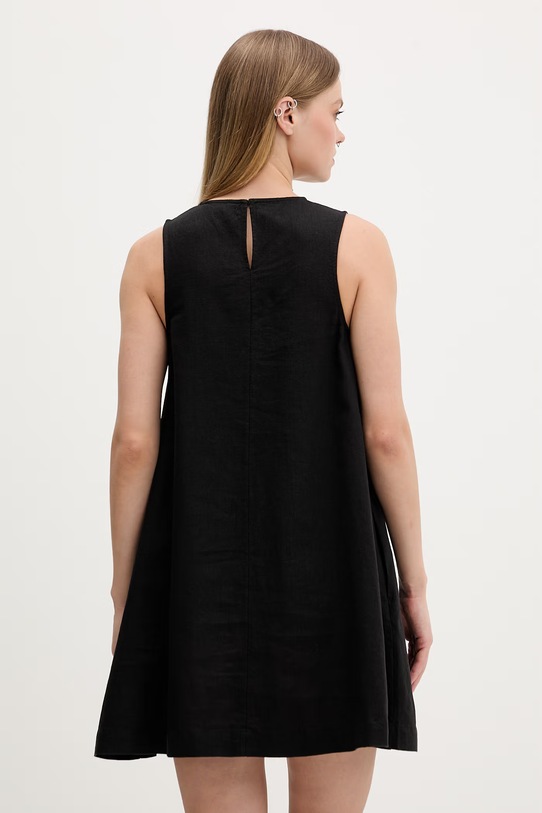 Odzież Tommy Jeans sukienka letnia z lnem DW0DW22343 czarny