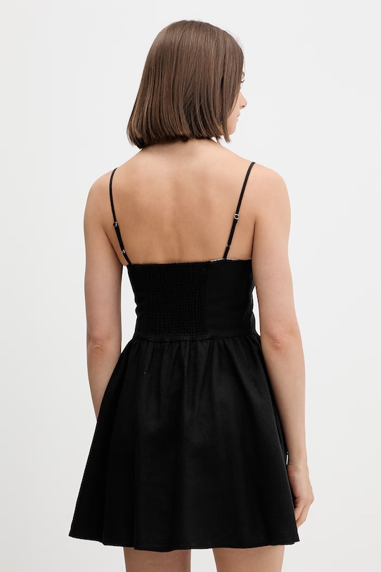 Odzież Tommy Jeans sukienka rozkloszowana z lnem DW0DW22345 czarny