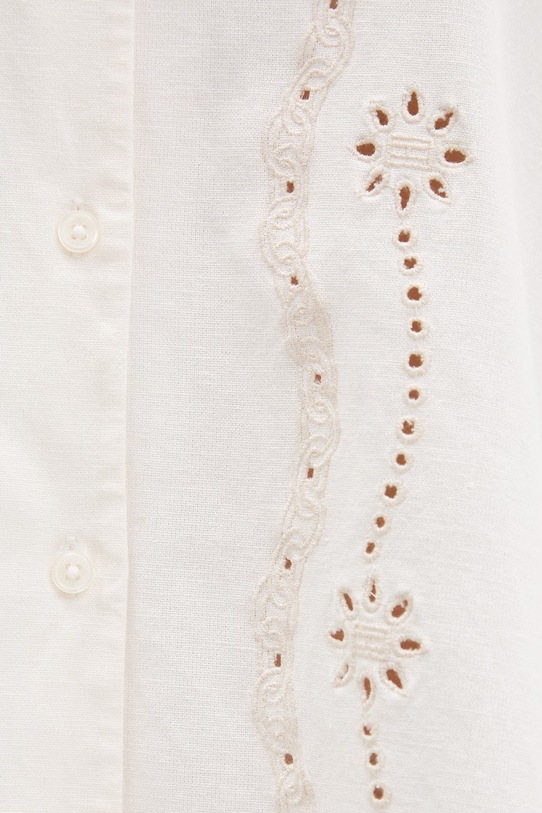 Tommy Jeans sukienka letnia z dodatkiem lnu DW0DW22350 beżowy