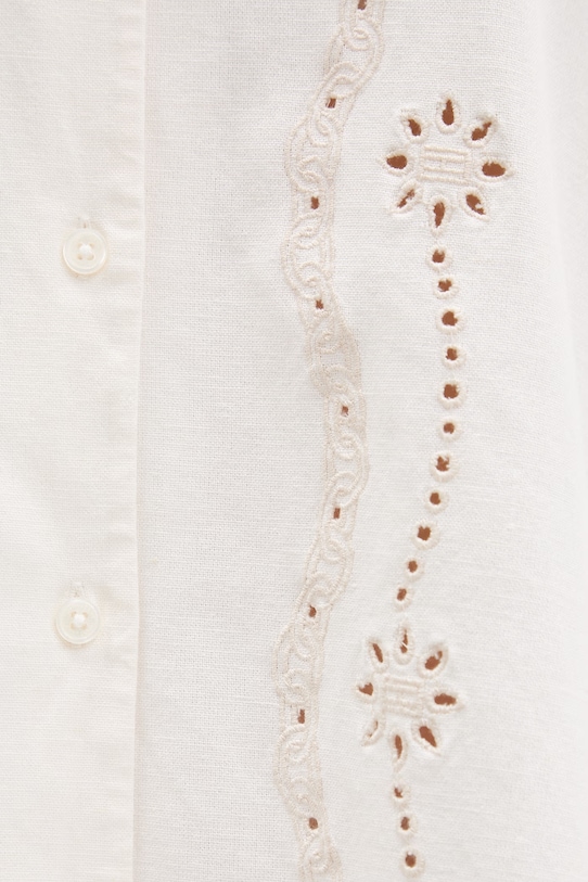 Tommy Jeans sukienka letnia z dodatkiem lnu DW0DW22350 beżowy