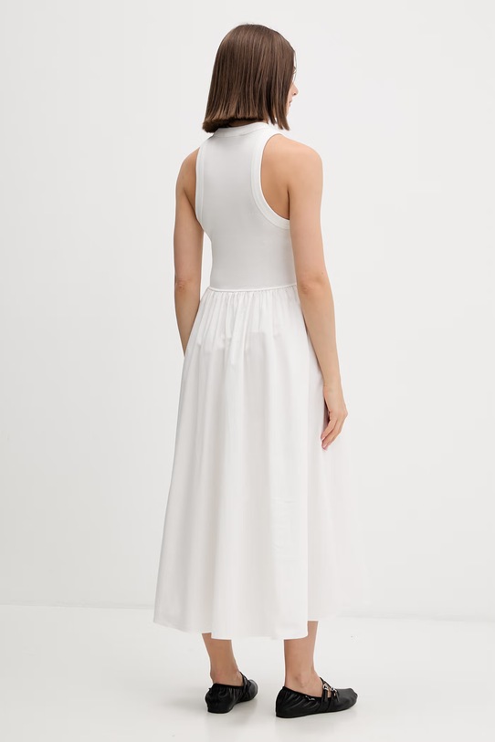 Odzież Tommy Jeans sukienka letnia bawełniana z elastanem DW0DW22593 beżowy