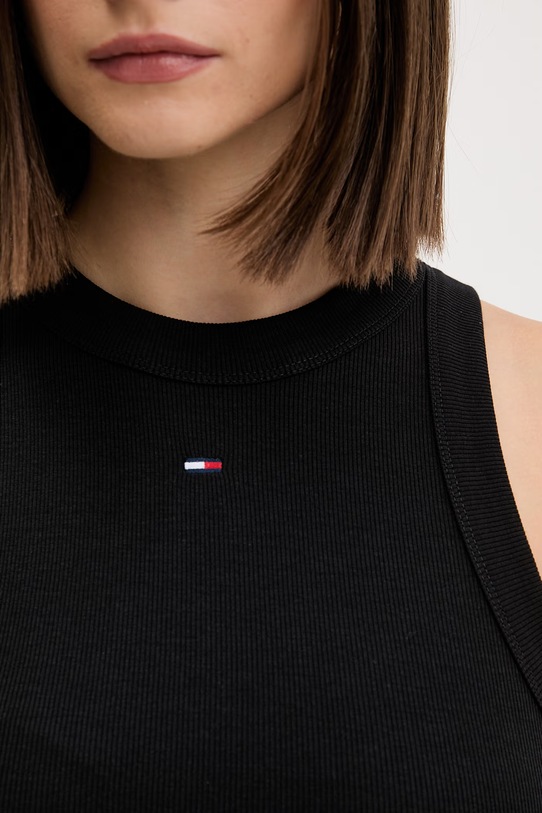 Tommy Jeans sukienka letnia bawełniana z elastanem DW0DW22593 czarny