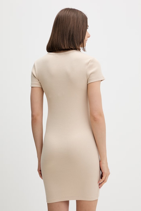 Odzież Tommy Jeans sukienka bodycon bawełniana z elastanem DW0DW22613 beżowy