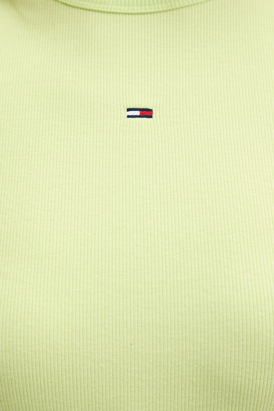 Tommy Jeans sukienka bodycon bawełniana z elastanem DW0DW22613 zielony