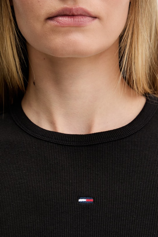 Tommy Jeans sukienka bodycon bawełniana z elastanem DW0DW22613 czarny