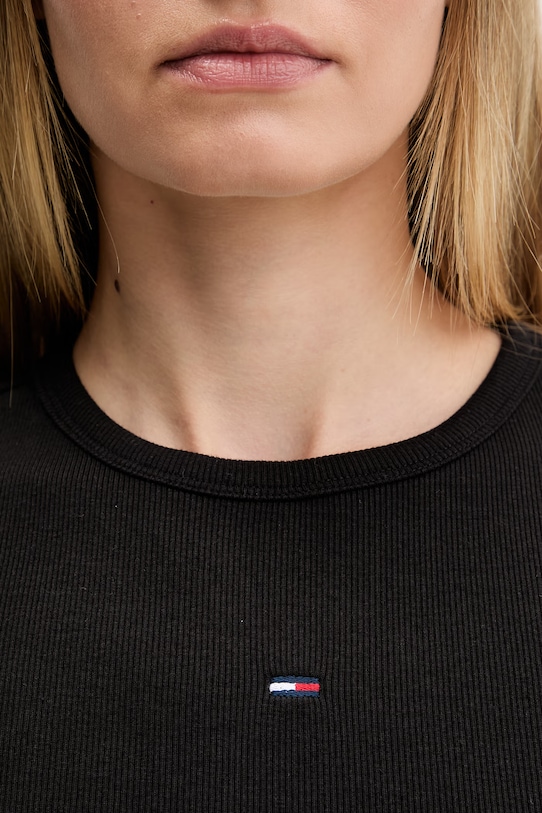 Tommy Jeans sukienka bodycon bawełniana z elastanem DW0DW22613 czarny