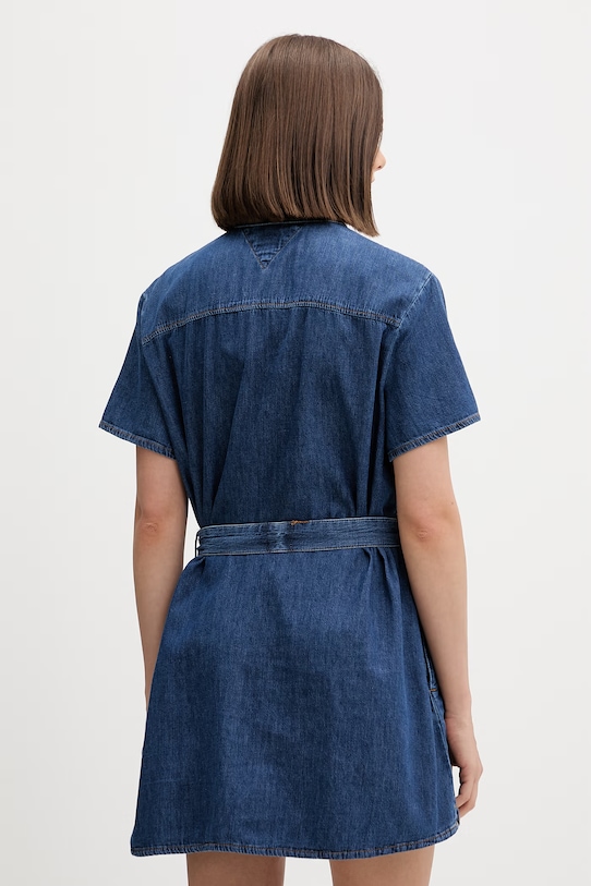Odzież Tommy Jeans sukienka bawełniana DW0DW22787 niebieski
