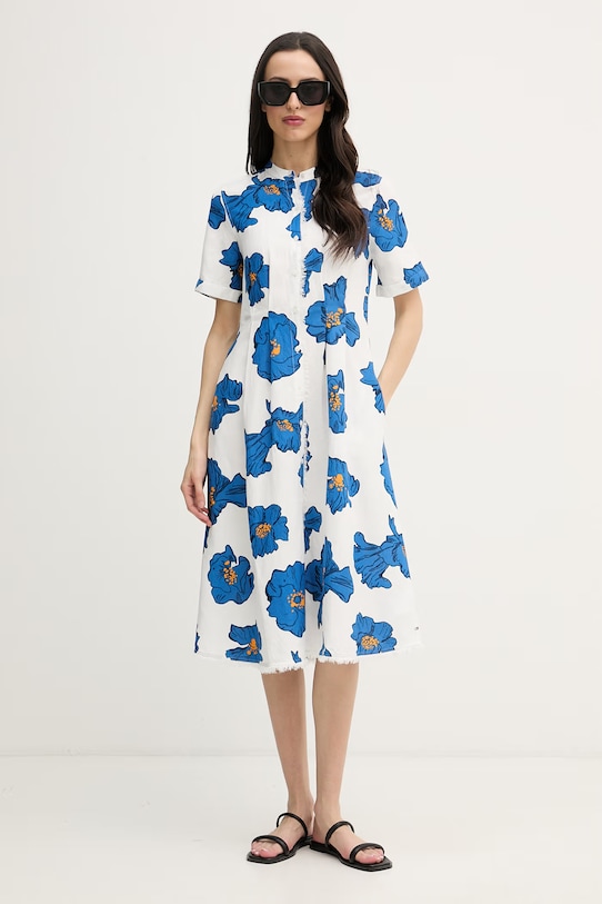 Tommy Hilfiger haljina A-kroja s lanom WW0WW48948 bijela SS26