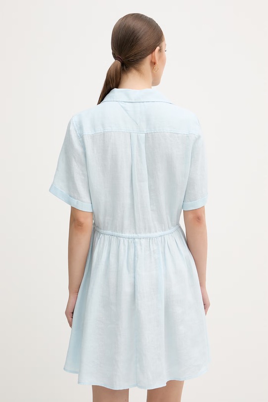 Odjeća Tommy Hilfiger Ljetna haljina od lana WW0WW48950 plava