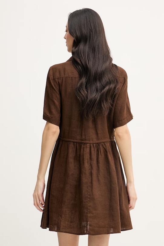 Abbigliamento Tommy Hilfiger vestito d'estate in lino WW0WW48950 marrone