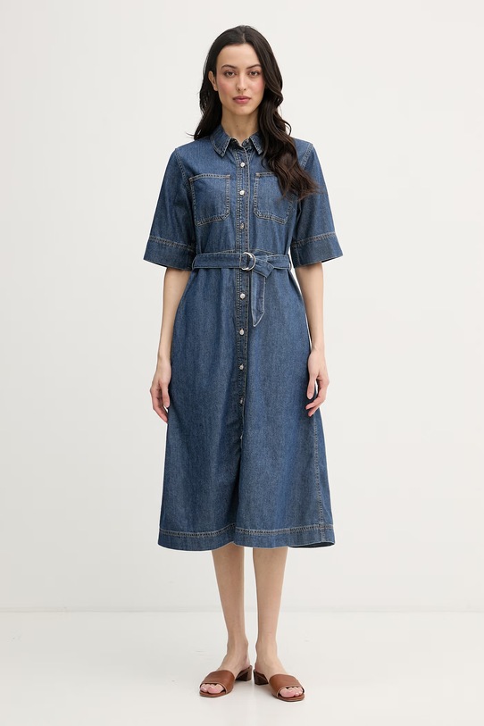 Tommy Hilfiger haljina A-kroja od trapera mornarsko plava WW0WW50622