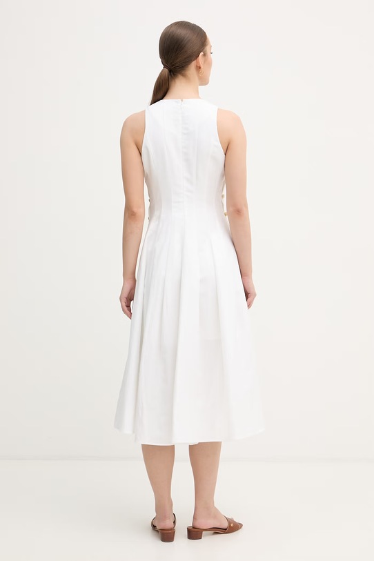 Odzież Tommy Hilfiger sukienka z lnem WW0WW49055 beżowy