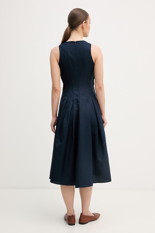 Oblečenie Tommy Hilfiger šaty s ľanom WW0WW49055 tmavomodrá