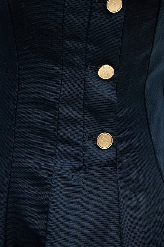 Tommy Hilfiger šaty s ľanom WW0WW49055 tmavomodrá