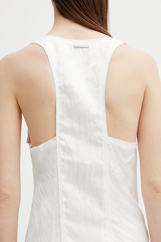 Maison Kitsuné sukienka gładka z lyocellem beżowy QW01605WF4067