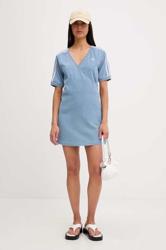 adidas Originals letné šaty bavlnené KZ5056 modrá SS26