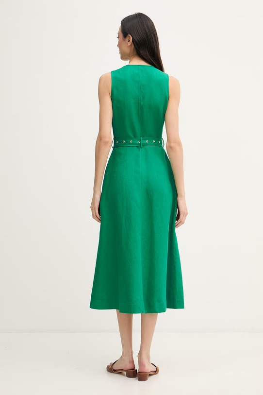 Oblačila Tommy Hilfiger obleka z lanom WW0WW48951 zelena