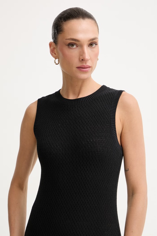 Tommy Hilfiger šaty s bavlnou čierna WW0WW50723