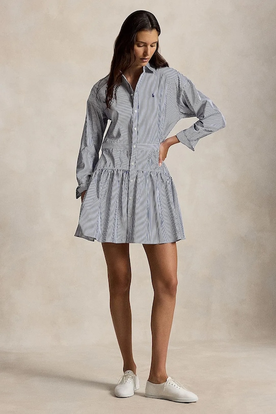 Bavlněné šaty Polo Ralph Lauren mini modrá 211B22754