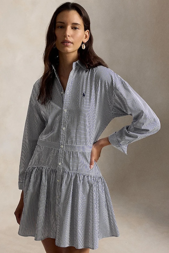 Oblečení Bavlněné šaty Polo Ralph Lauren 211B22754 modrá