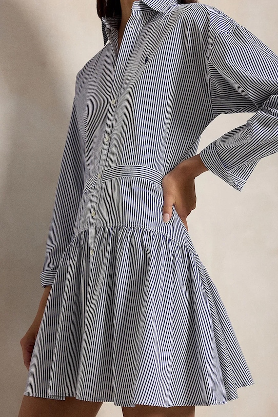 Polo Ralph Lauren sukienka bawełniana wzorzyste niebieski 211B22754