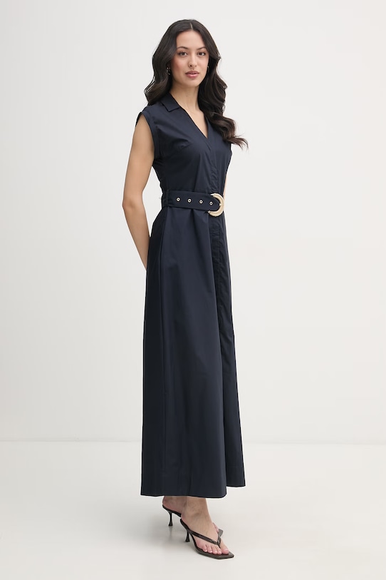 Gaudi sukienka koszulowa bawełniana 611FD15006 granatowy SS26