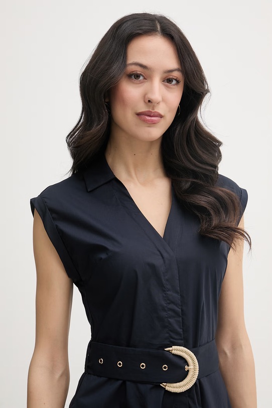 Gaudi sukienka koszulowa bawełniana granatowy 611FD15006