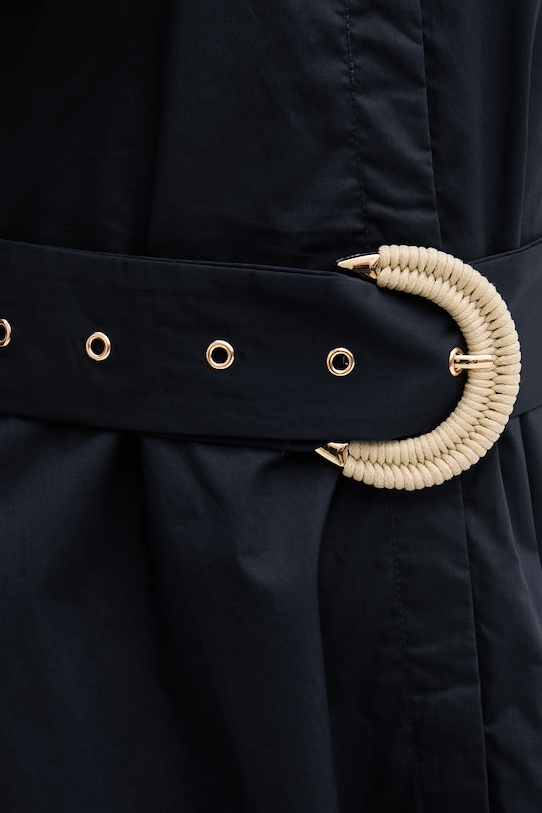 Gaudi sukienka koszulowa bawełniana 611FD15006 granatowy