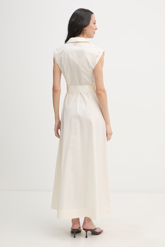 Odzież Gaudi sukienka koszulowa bawełniana 611FD15006 beżowy