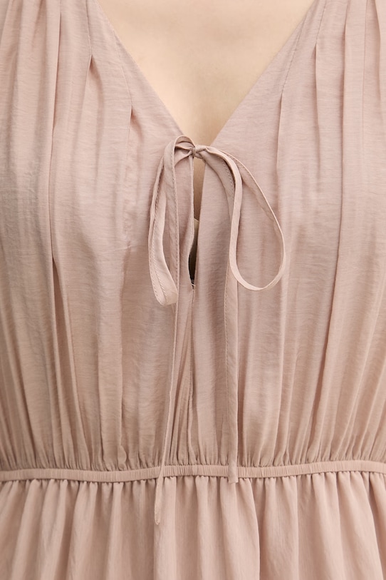 Gaudi sukienka babydoll z wiskozy 611FD15021 beżowy