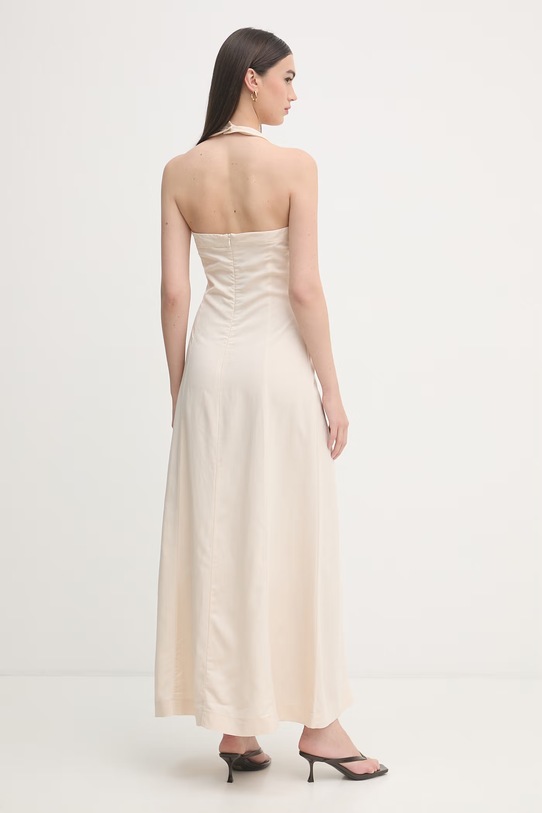 Odzież Gaudi sukienka halter z lnem 611FD15041 beżowy