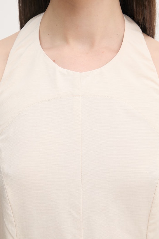 Gaudi sukienka halter z lnem 611FD15041 beżowy