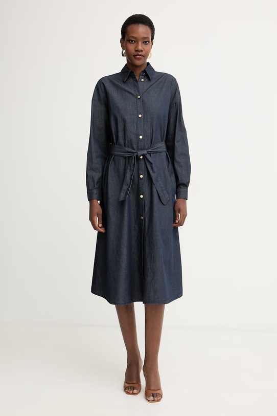 Armani Exchange srajčna obleka denim modra XW001794.AF21337