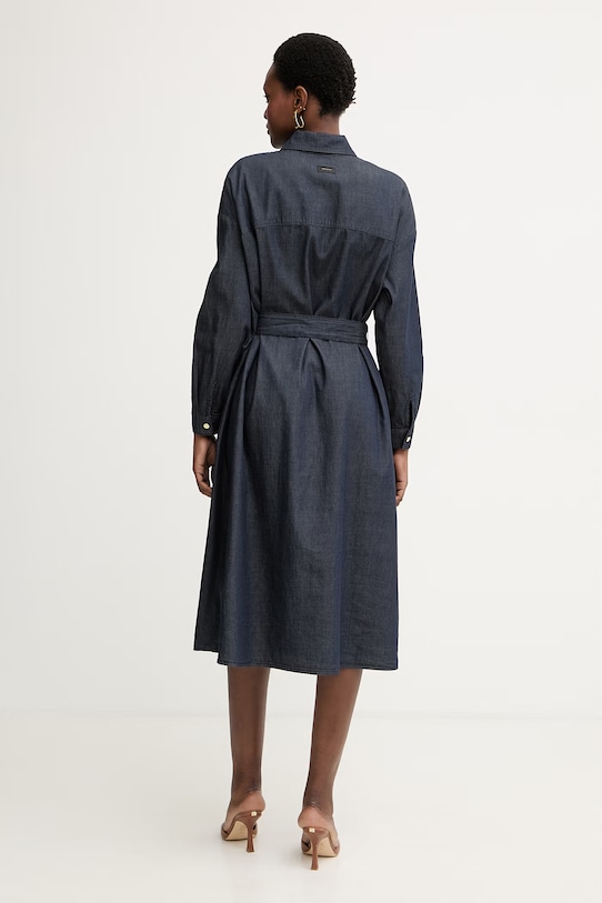 Oblačila Armani Exchange srajčna obleka denim XW001794.AF21337 modra