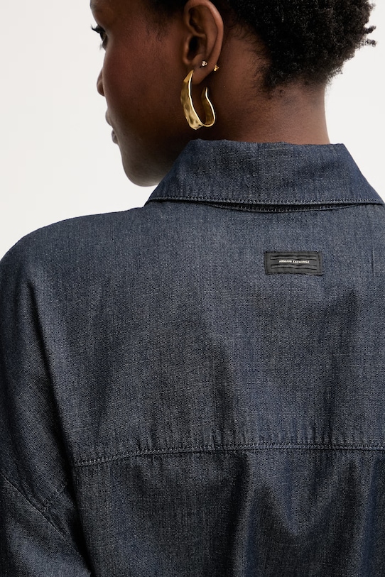 Armani Exchange srajčna obleka denim XW001794.AF21337 modra