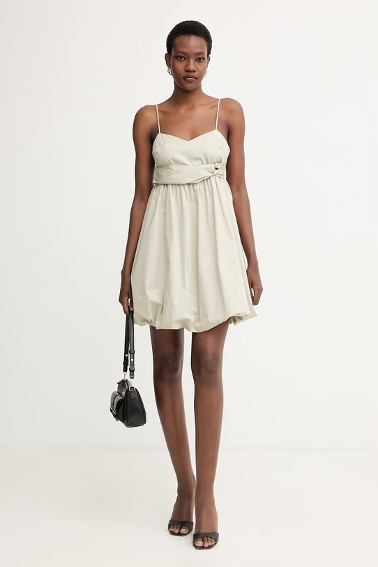 Armani Exchange balónové šaty bavlnené XW001968.AF18862 béžová SS26