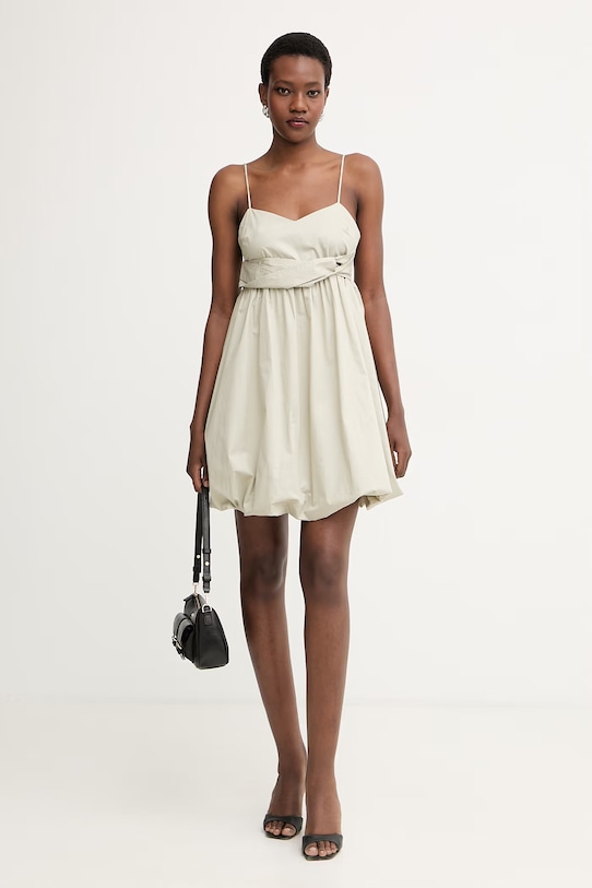 Armani Exchange balónové šaty bavlnené XW001968.AF18862 béžová SS26